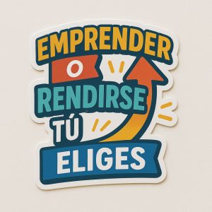 Sticker <br>''Emprender o Rendirse, Tú Eliges'' 3"