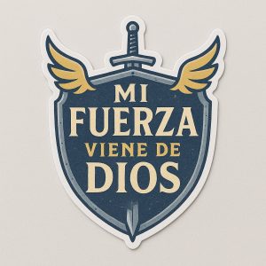 Sticker <br>''Mi fuerza viene de Dios'' 3"